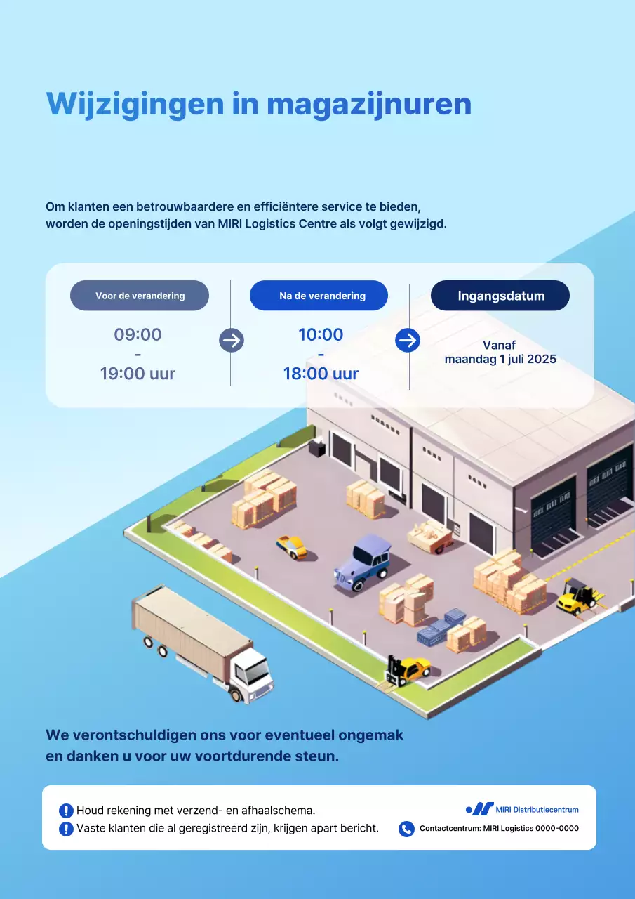 Sky Blue Modern Openingstijdengids