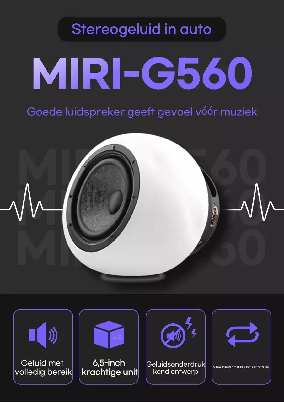 Advertentie voor zwarte moderne autoluidsprekers