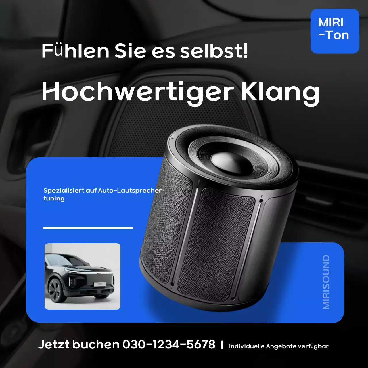 Blaue moderne Autowerbung