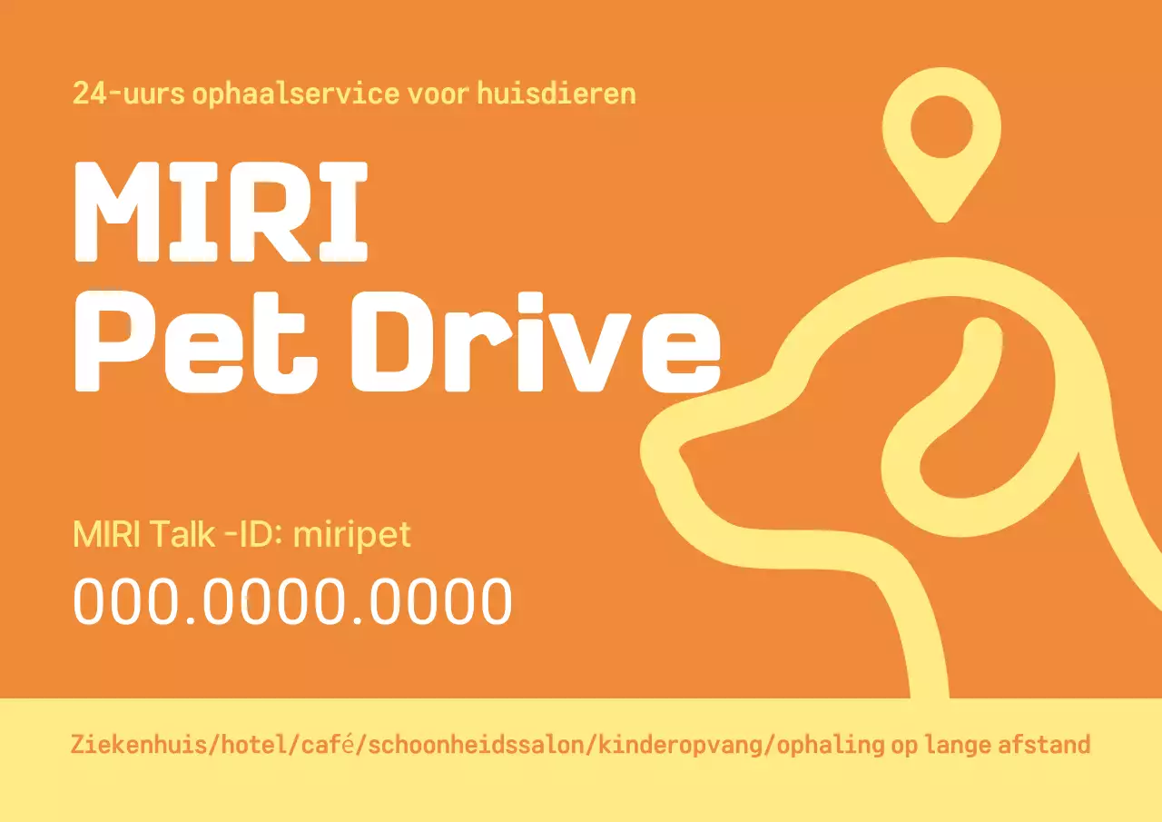 Eenvoudige oranje en gele huisdierentaxi-promotie