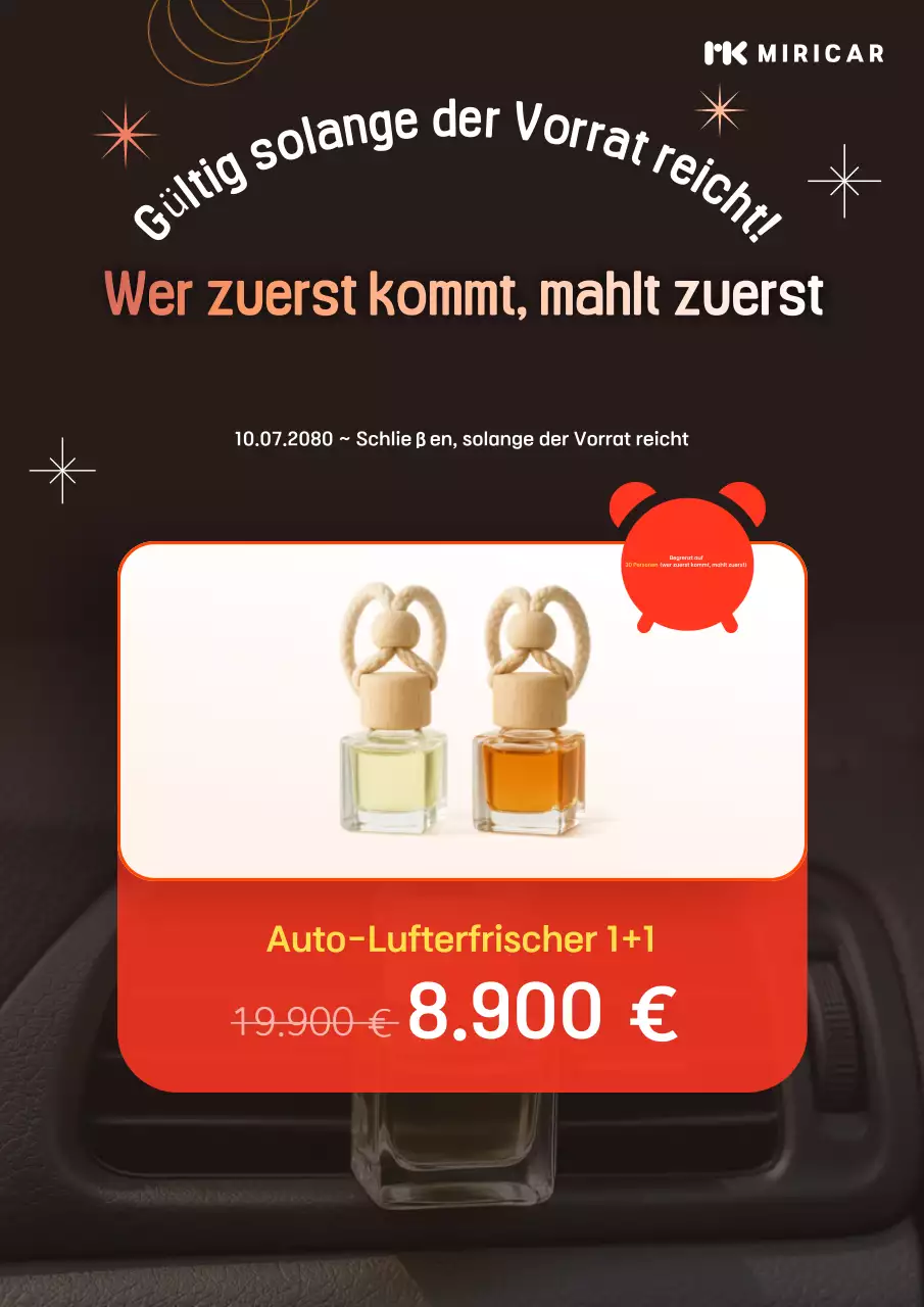 Schwarzer moderner Auto-Lufterfrischer Rabatt