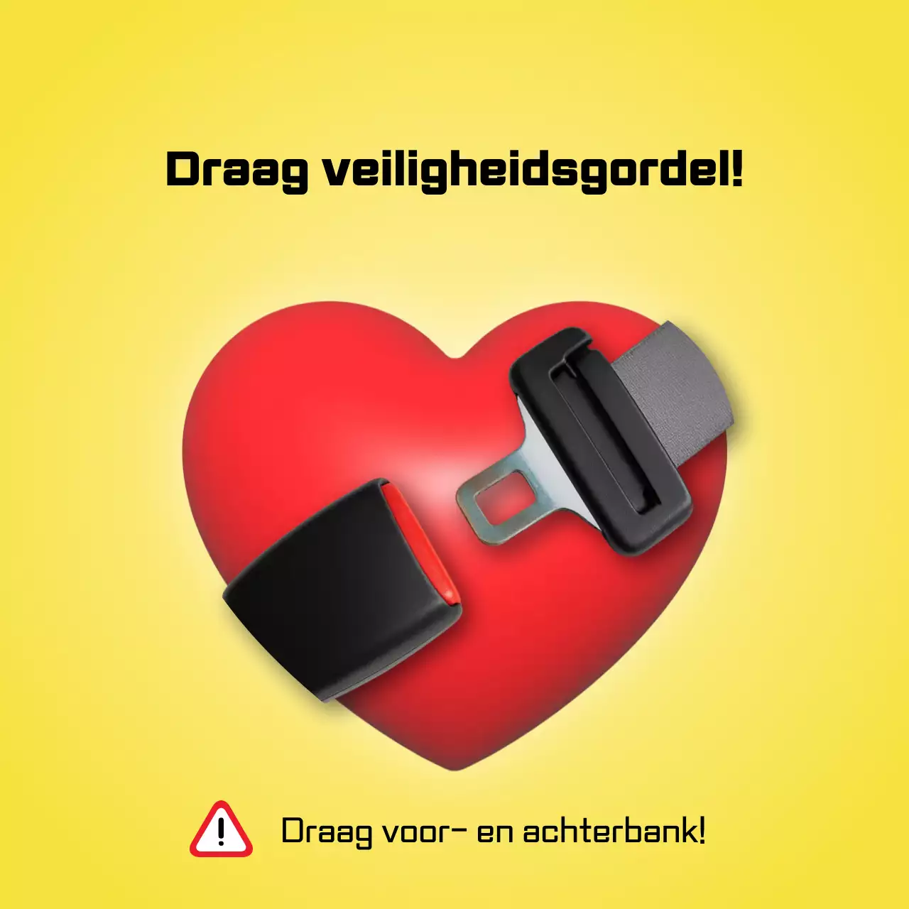 Een eenvoudige gele en rode autogordelgids