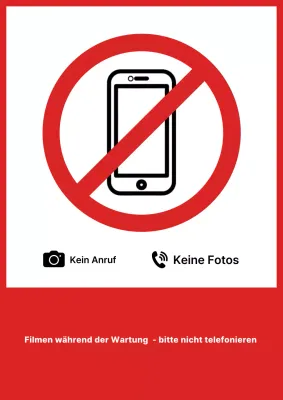 Rot-weißer minimalistischer Sicherheitsleitfaden für Autowerkstätten