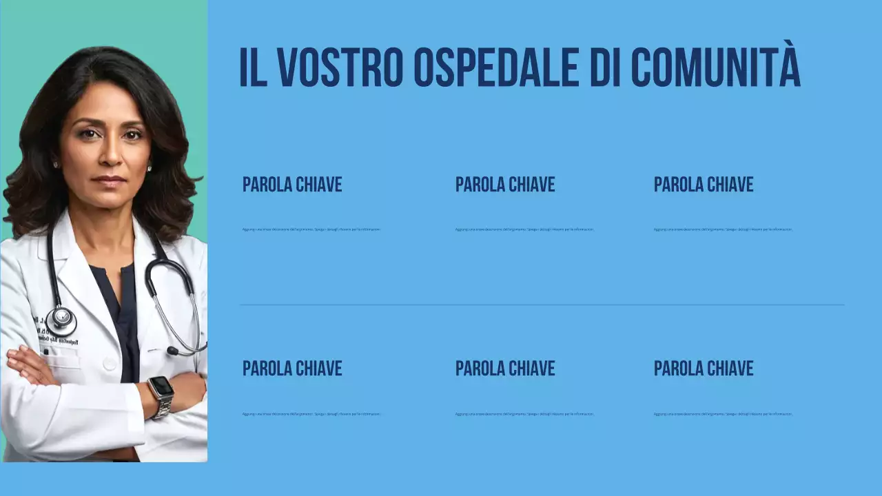 Presentazione moderna e colorata per la promozione dell'assistenza sanitaria