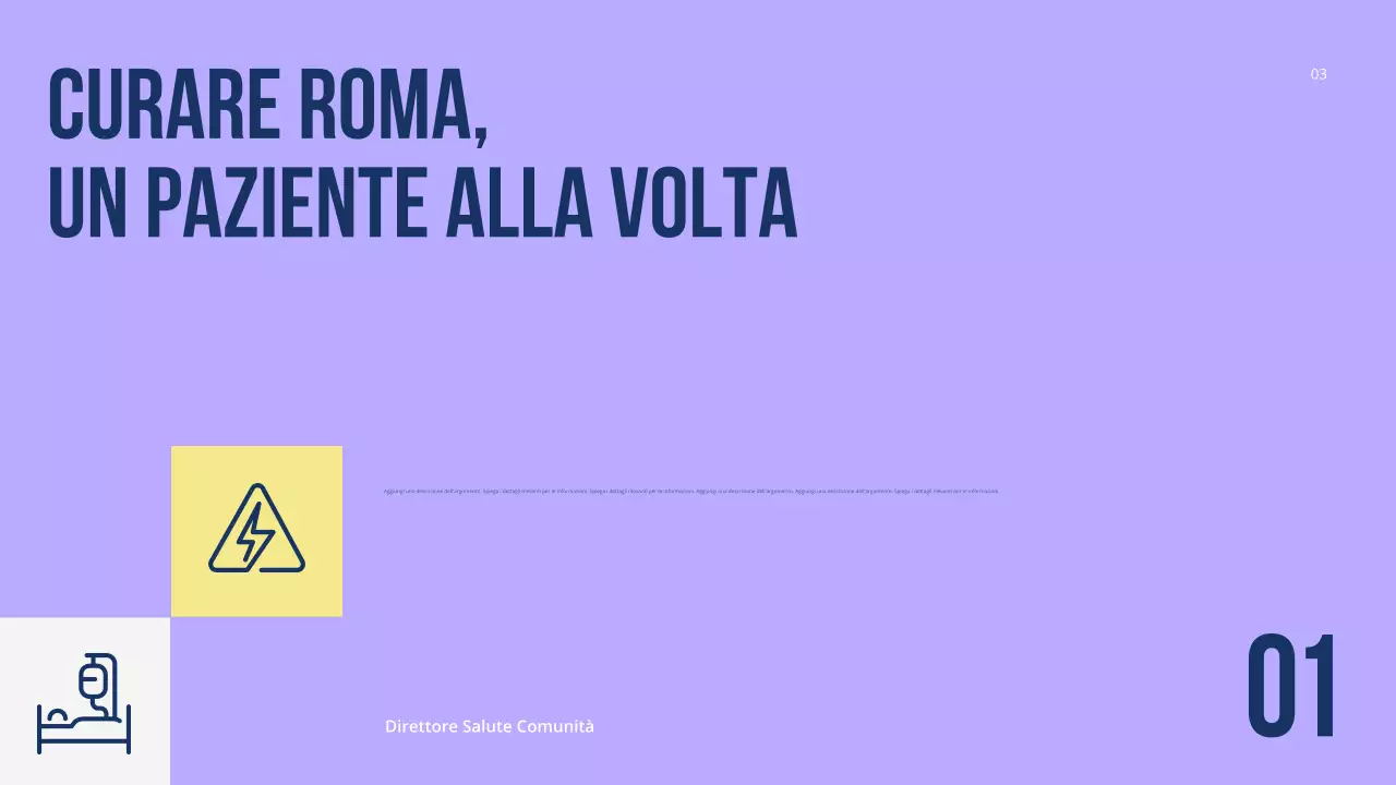 Presentazione moderna e colorata per la promozione dell'assistenza sanitaria