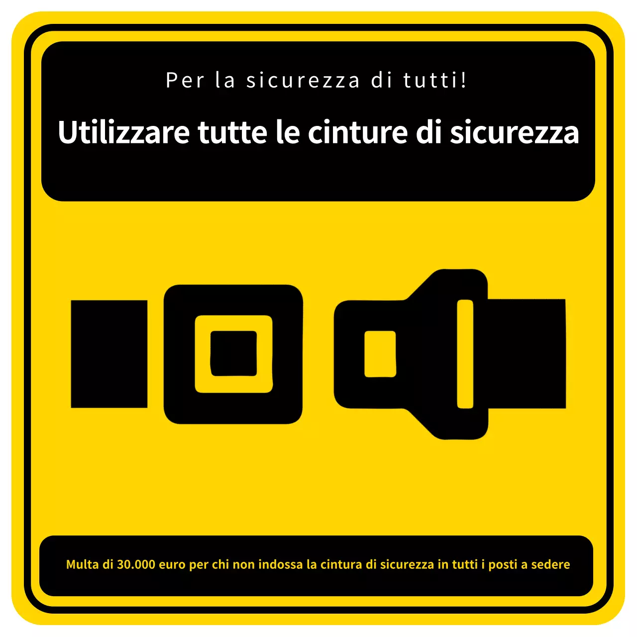 Istruzioni di sicurezza evidenziate in giallo