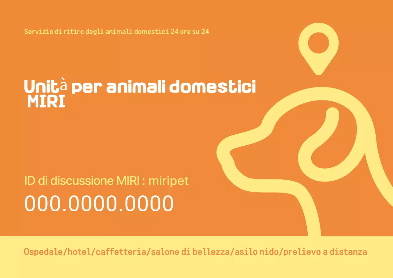 Semplice promozione del taxi per animali domestici arancione e giallo