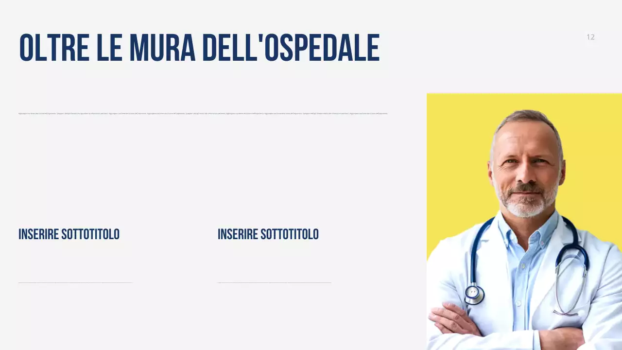 Presentazione moderna e colorata per la promozione dell'assistenza sanitaria