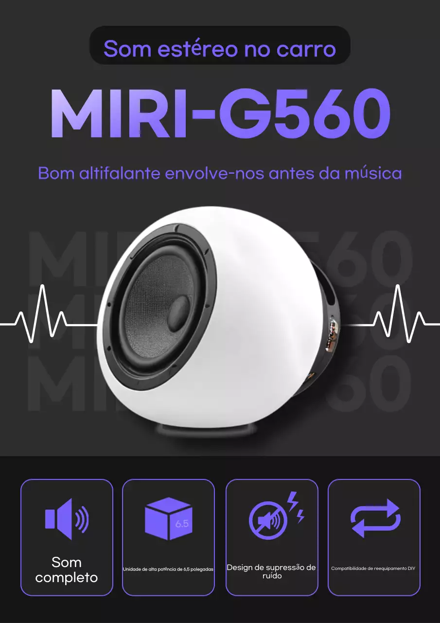 Anúncio de alto-falantes automotivos modernos pretos