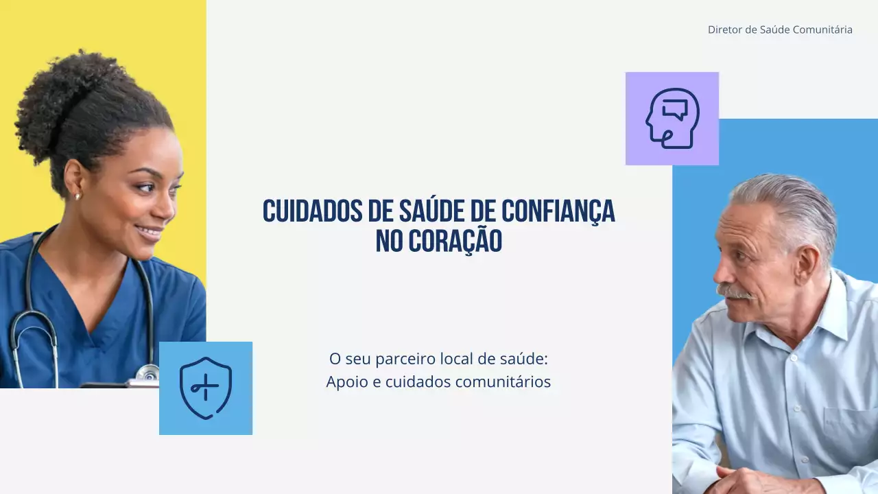 Apresentação colorida e moderna de promoção da saúde