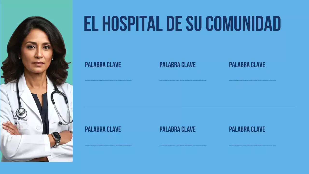 Presentación moderna y colorida de promoción de la atención médica