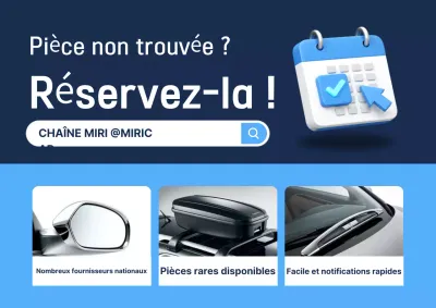 Guide de réservation de pièces automobiles modernes bleues