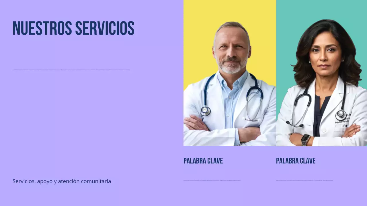 Presentación moderna y colorida de promoción de la atención médica
