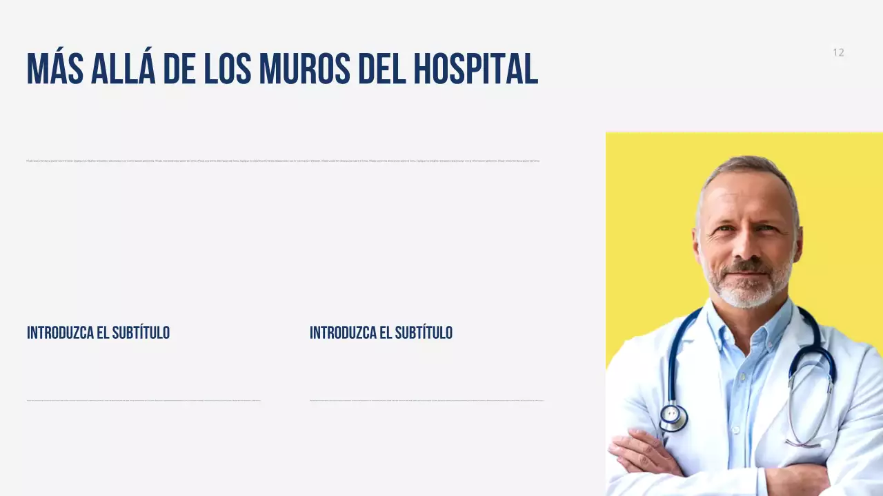 Presentación moderna y colorida de promoción de la atención médica