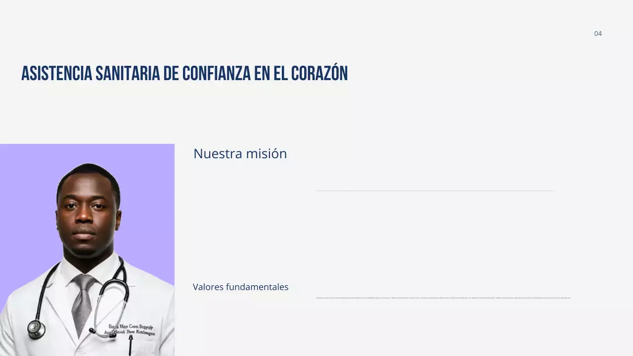 Presentación moderna y colorida de promoción de la atención médica