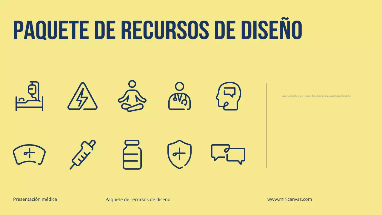 Presentación moderna y colorida de promoción de la atención médica