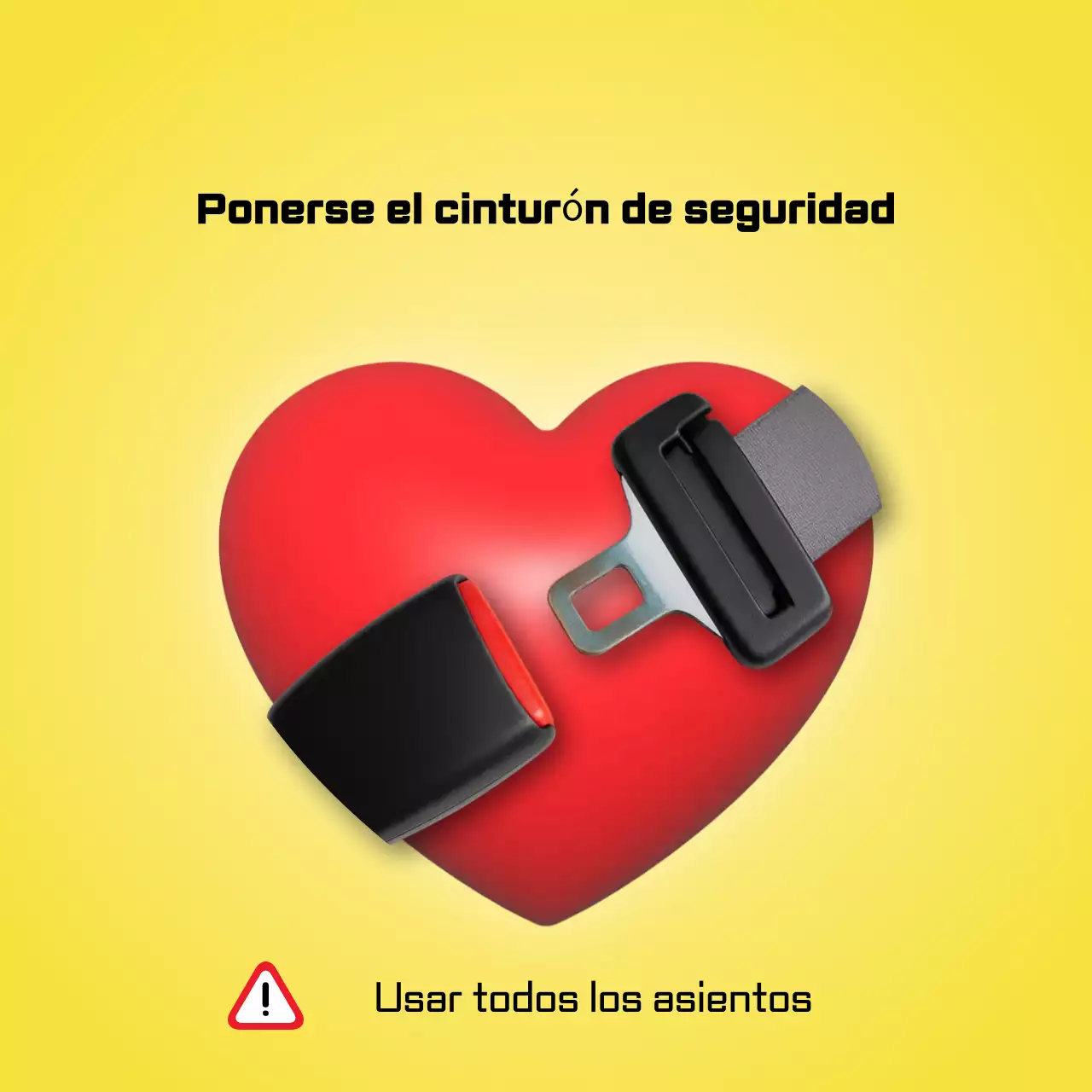 Una sencilla guía para el cinturón de seguridad del automóvil en amarillo y rojo