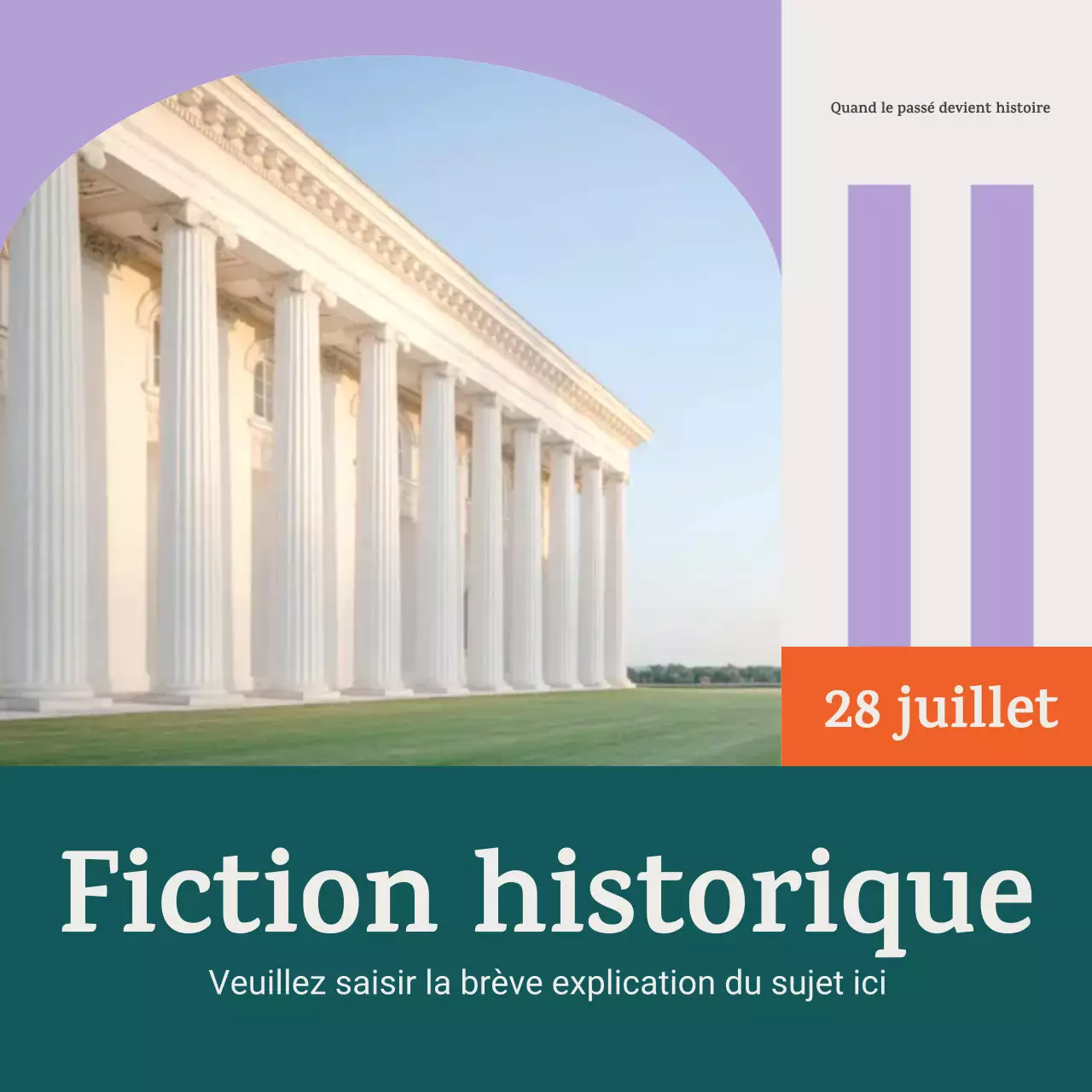 Carrousel d'annonces d'événements historiques Purple Classic