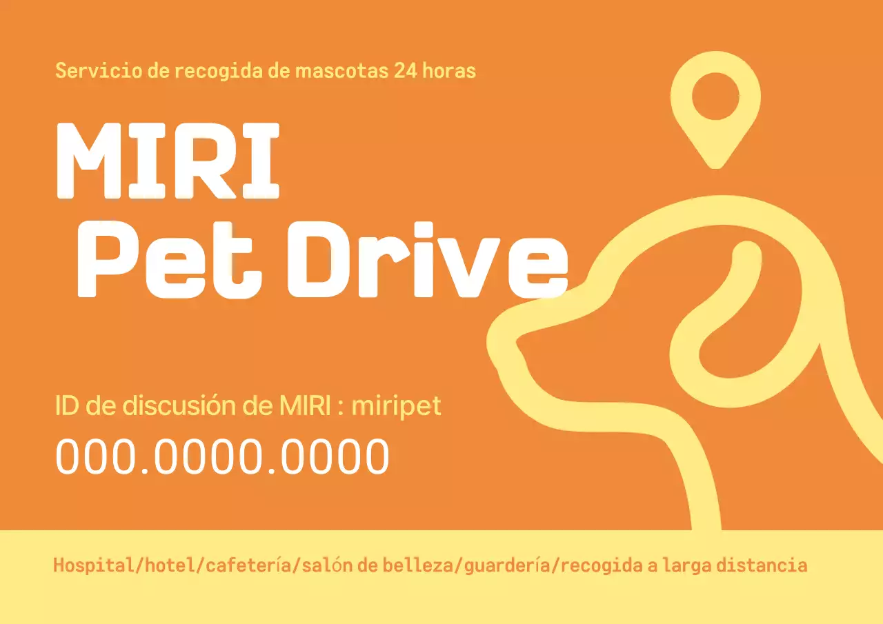 Promoción sencilla de taxi para mascotas de color naranja y amarillo.