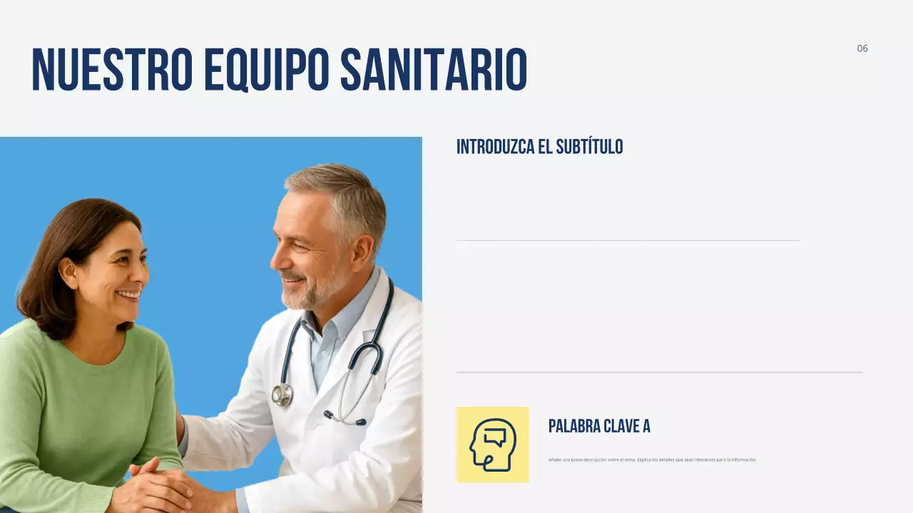 Presentación moderna y colorida de promoción de la atención médica