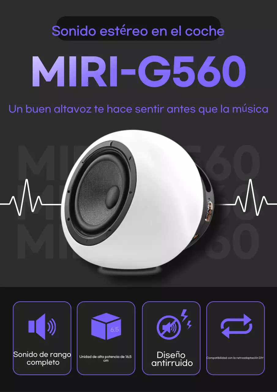 Anuncio de altavoces modernos negros para coche