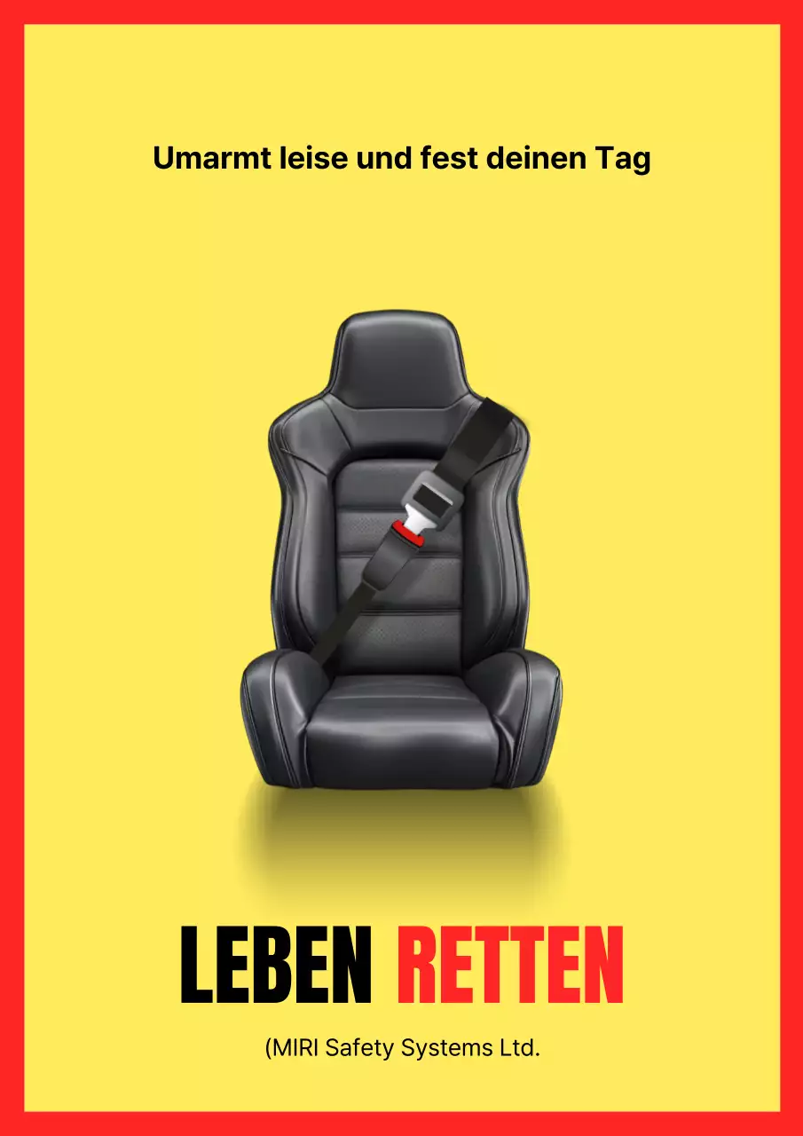 Gelbe moderne Auto-Sicherheitsgurt-Werbung