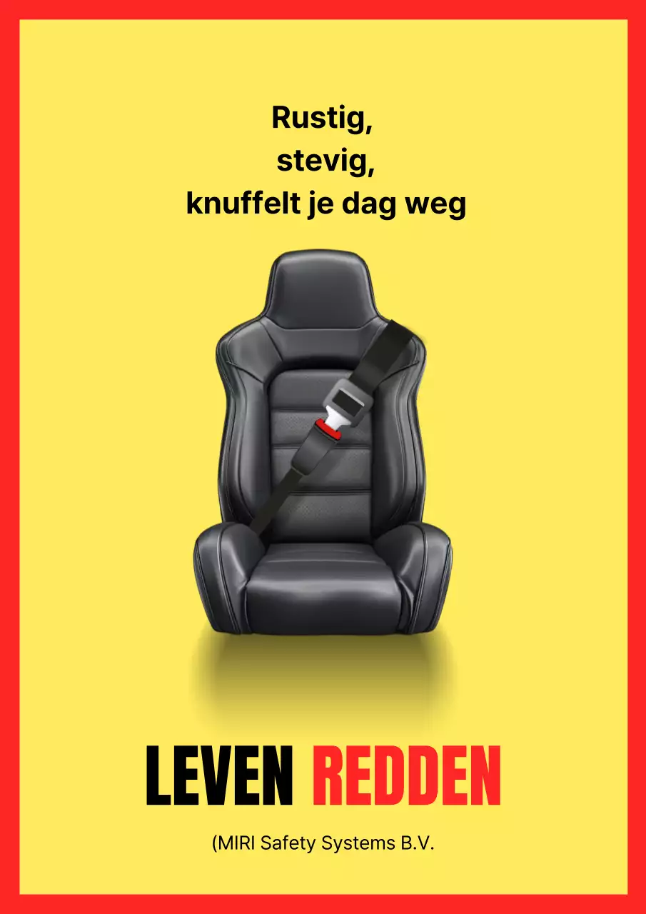 Gele moderne autogordelreclame