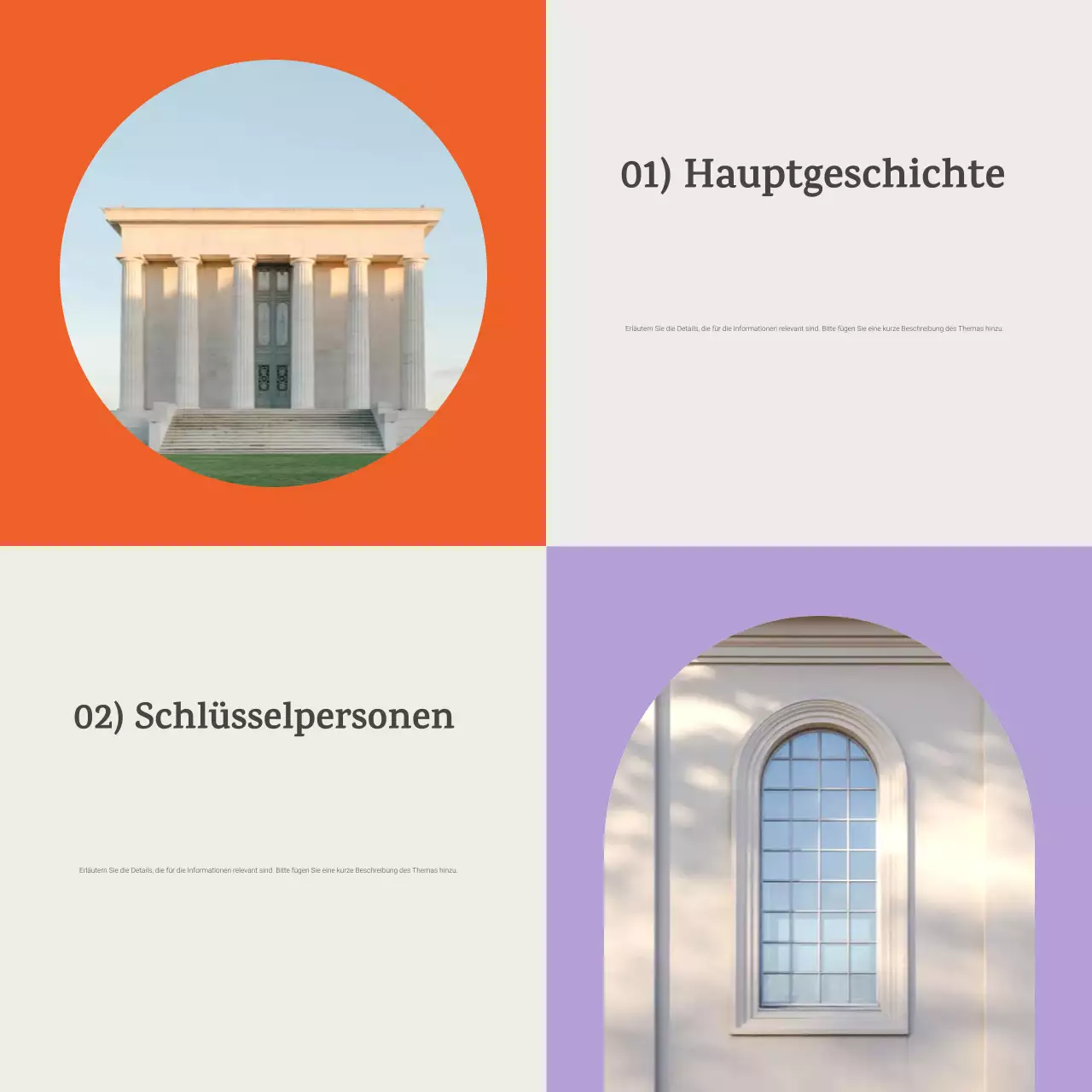 Lilafarbenes Karussell für historische Ereignisankündigungen