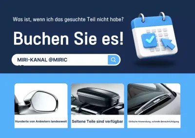 Blue Modern Auto Parts Reservierungsleitfaden