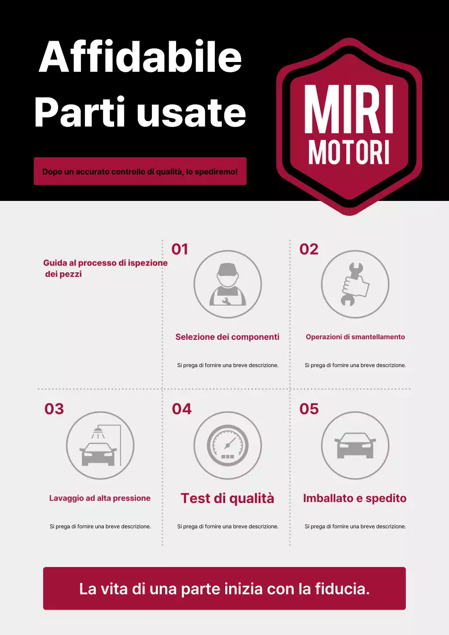 Promozione test ricambi auto semplici neri