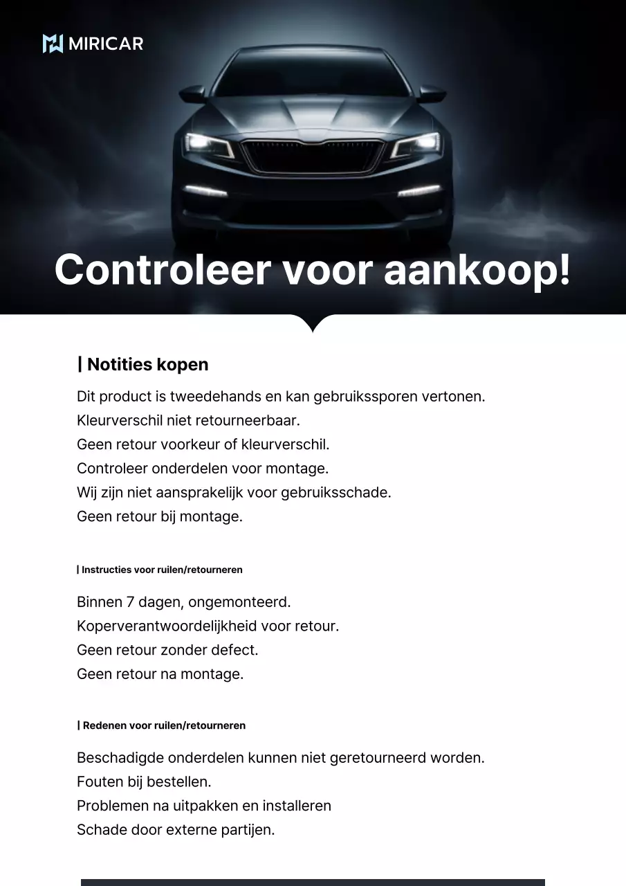 Koopgids voor zwarte moderne auto-onderdelen