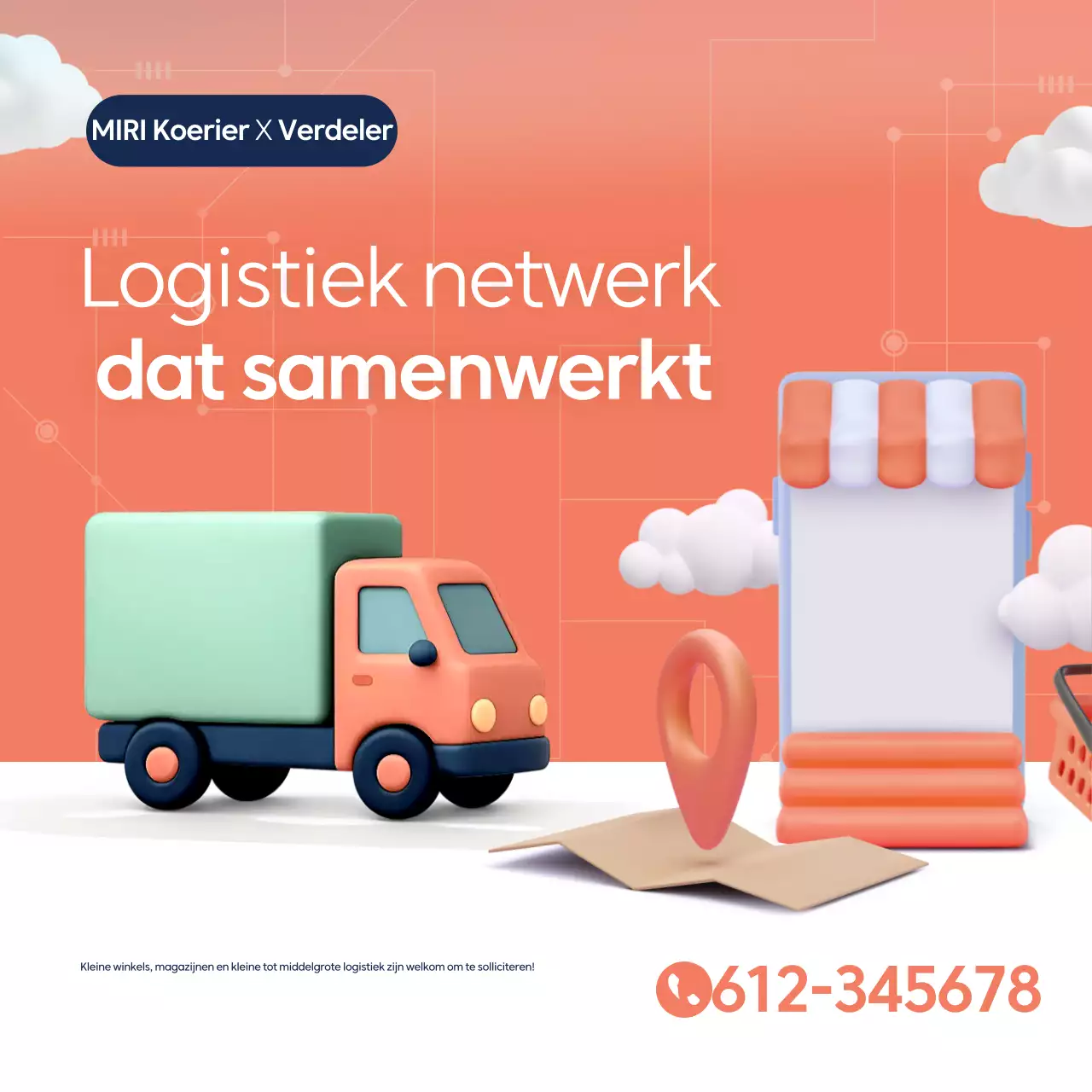 Oranje Eenvoudige Logistiek Advertentie