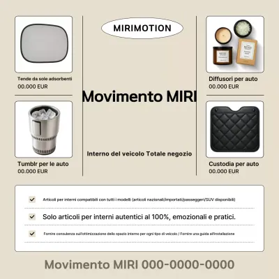 Pubblicità del marchio di accessori per interni auto moderni beige