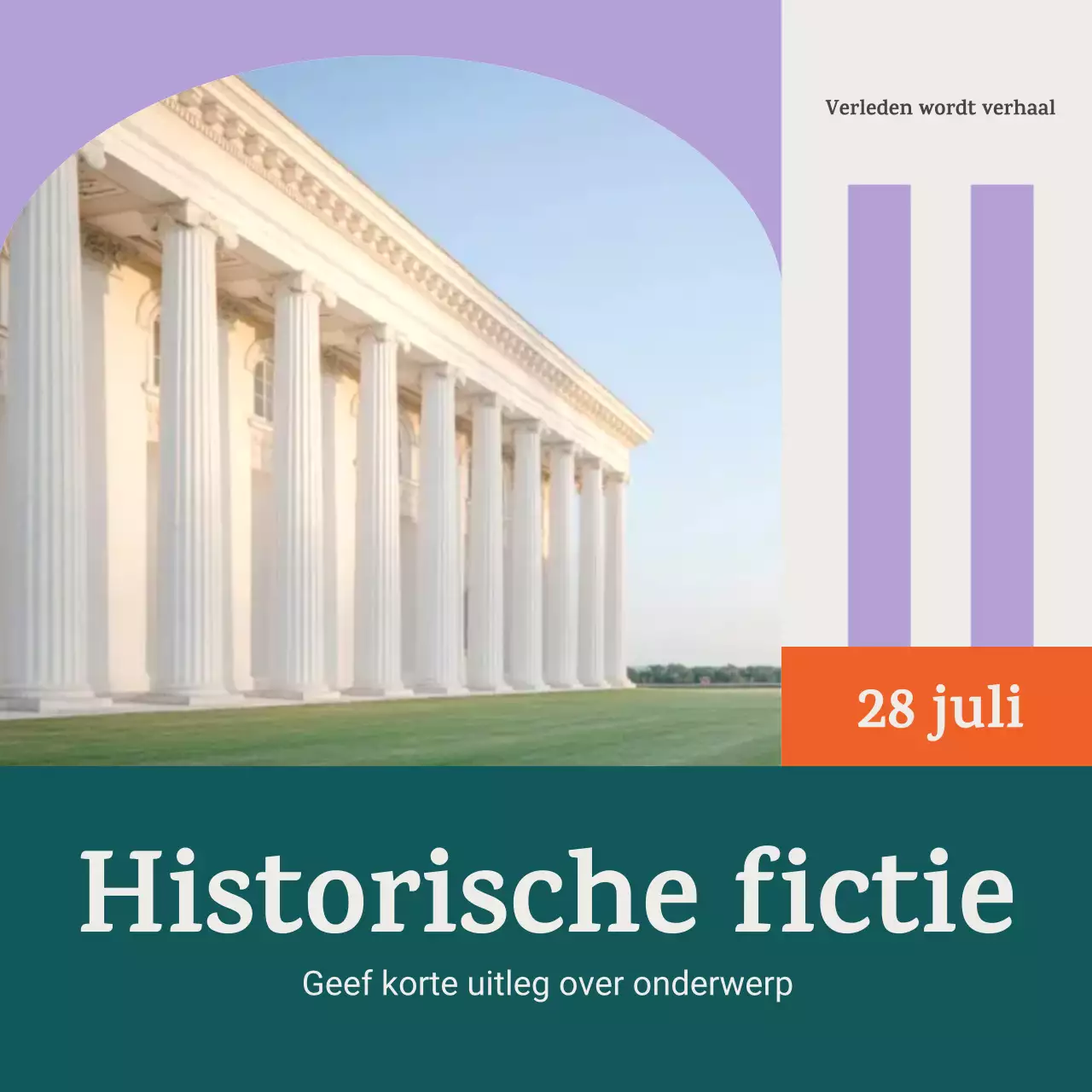 Paarse klassieke historische gebeurtenis aankondigingscarrousel