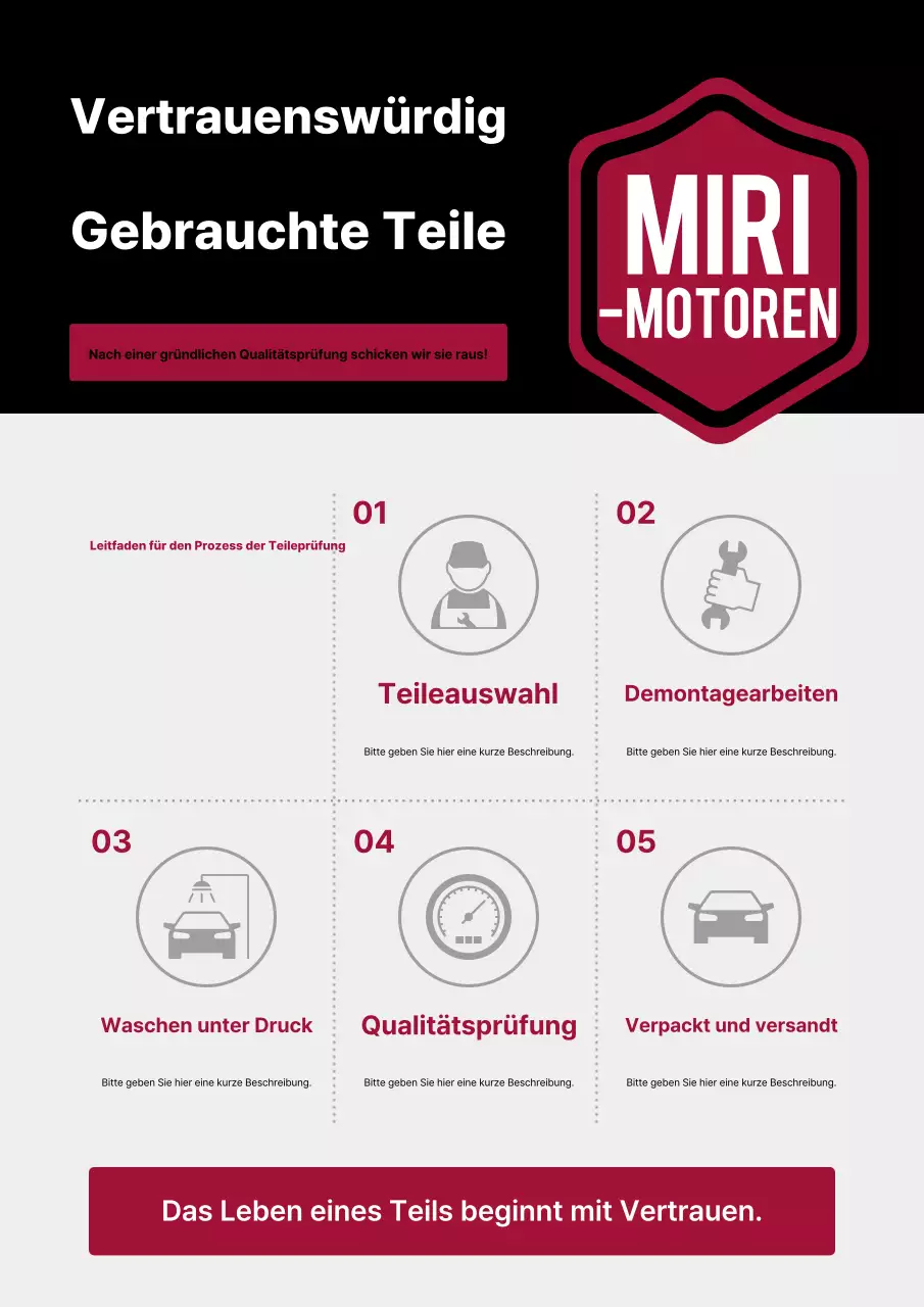 Black Simple Autoteile Testaktion