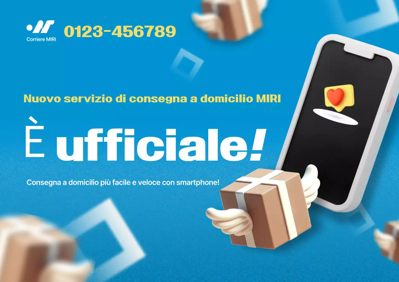 Apre il servizio di corriere moderno blu