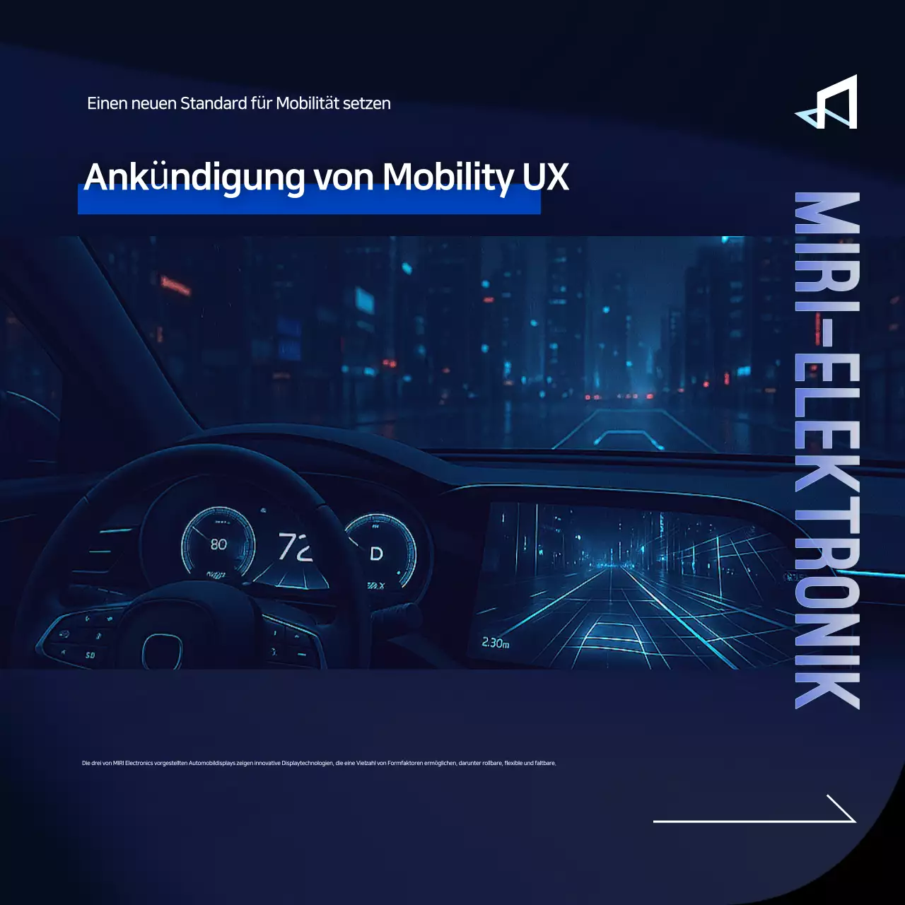 Blaue Ankündigung moderner Technologie