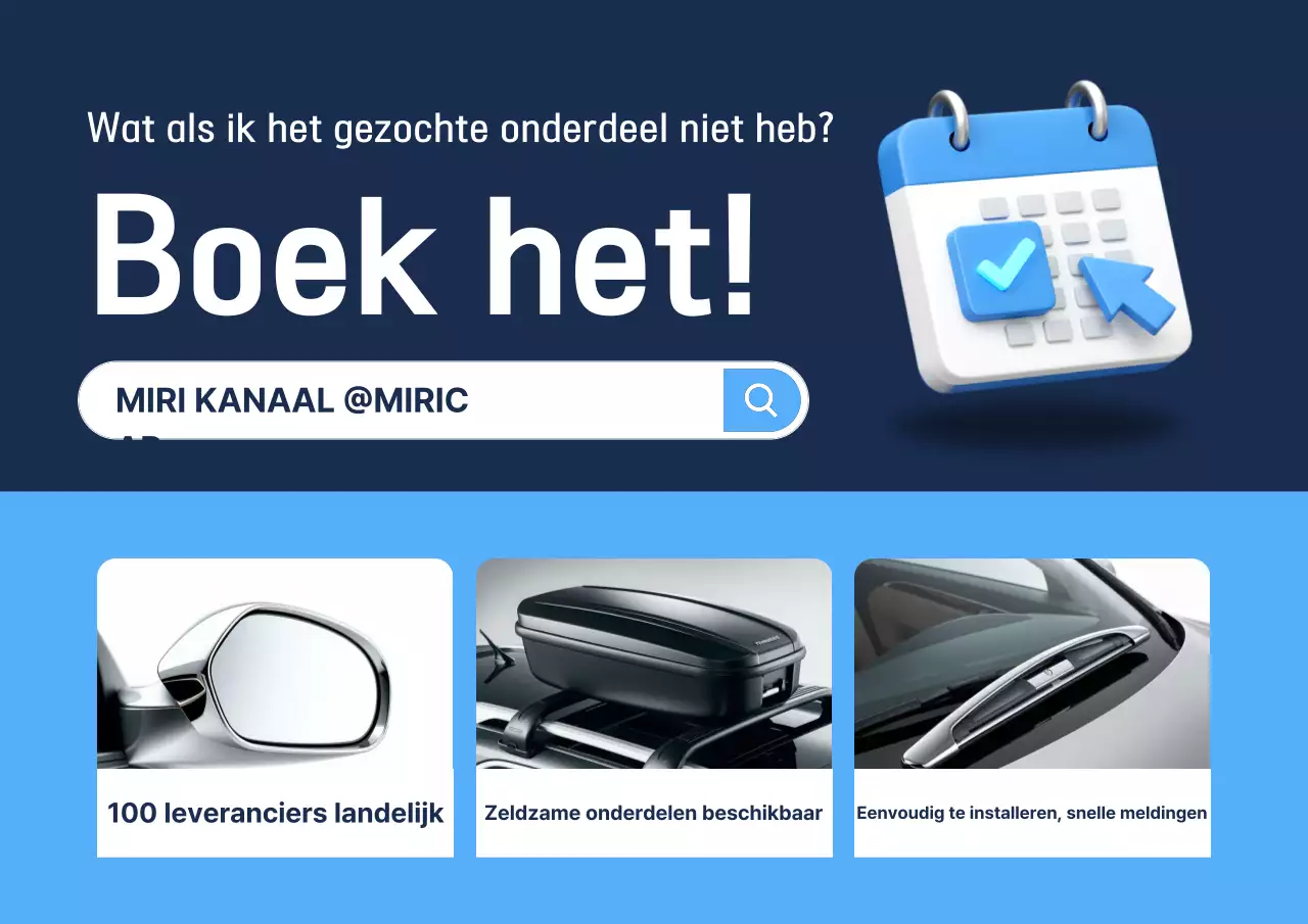 Blue Modern Auto Parts Reserveringsgids