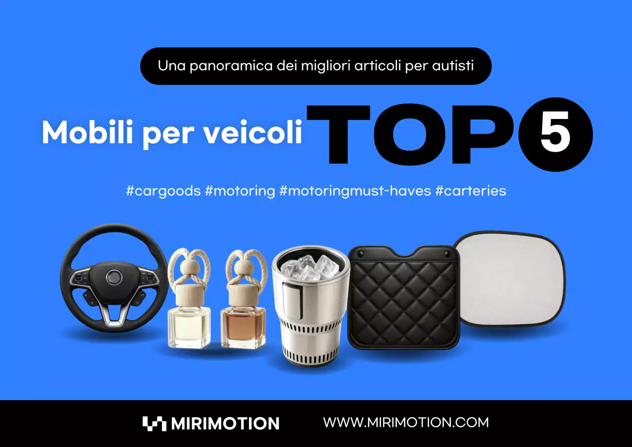 Pubblicità di accessori per auto moderne blu