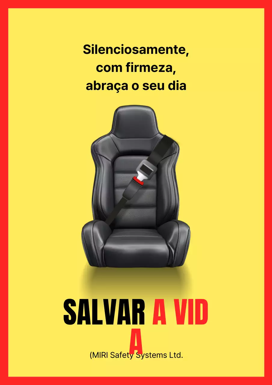Anúncio de cinto de segurança de carro moderno amarelo