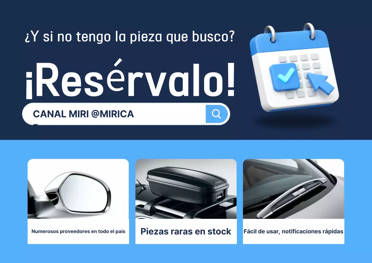 Guía de reserva de repuestos para automóviles Blue Modern