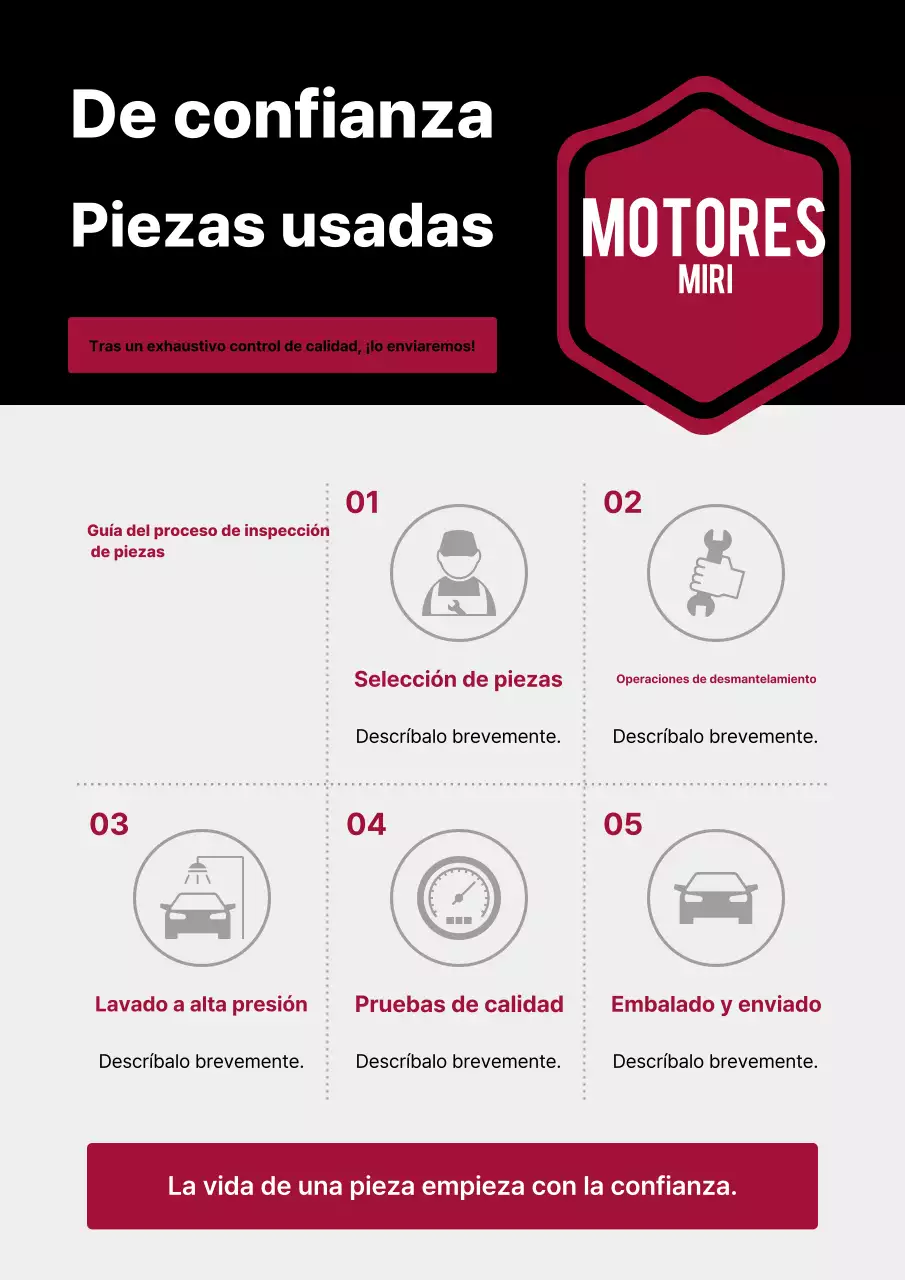 Promoción de prueba de autopartes simples negras