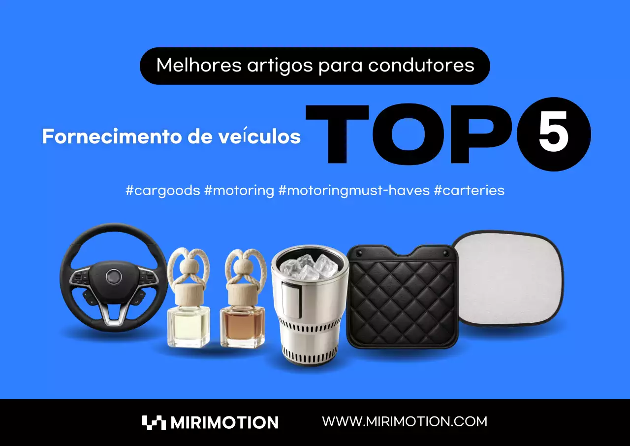 Anúncio de acessórios para carros modernos azuis