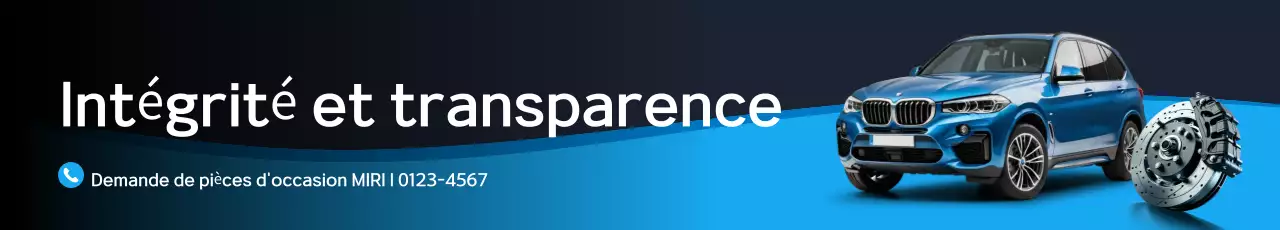 Publicité pour un concessionnaire de pièces détachées automobiles d'occasion Blue Modern