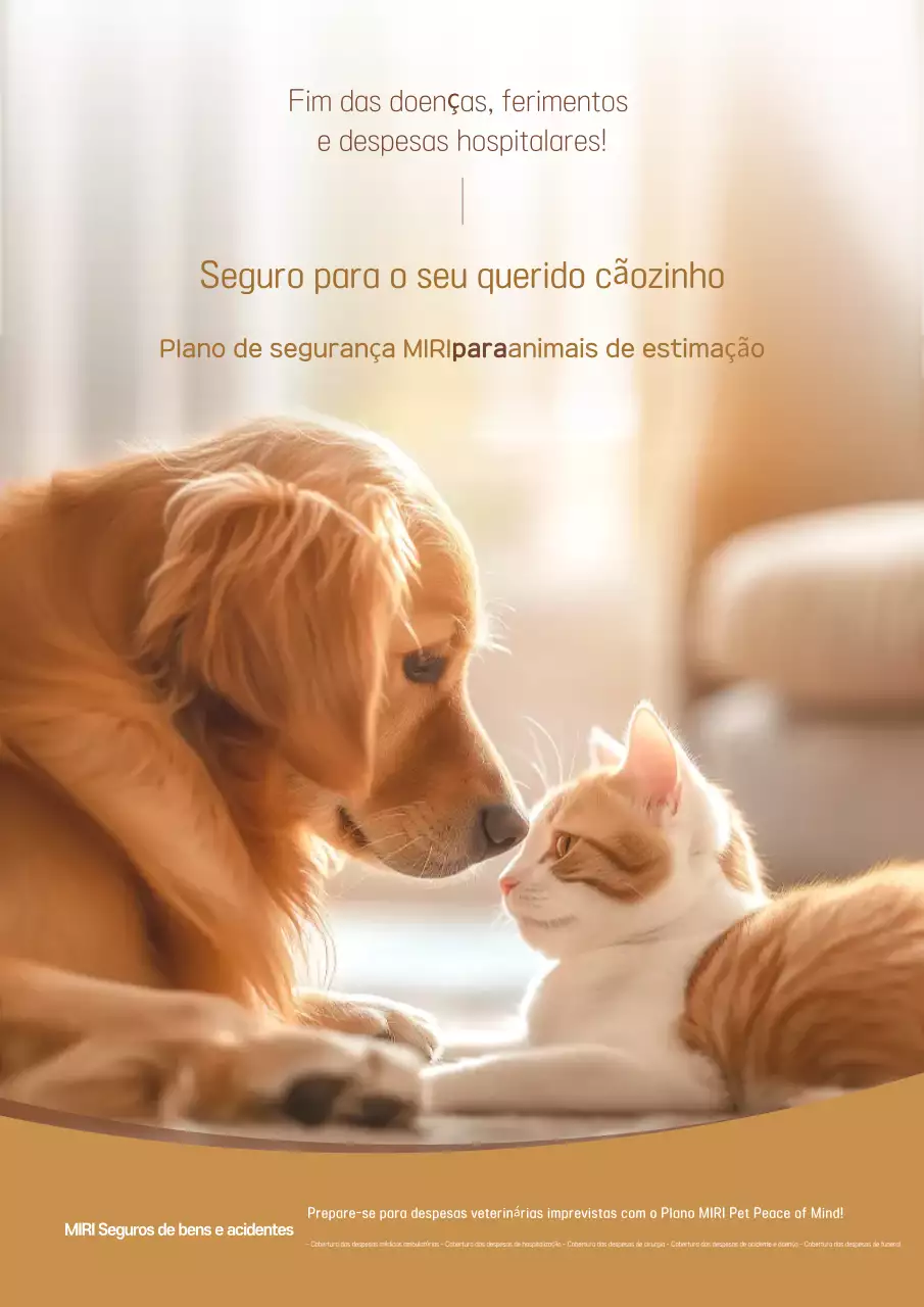 Anúncio de seguro para animais de estimação Brown Warm