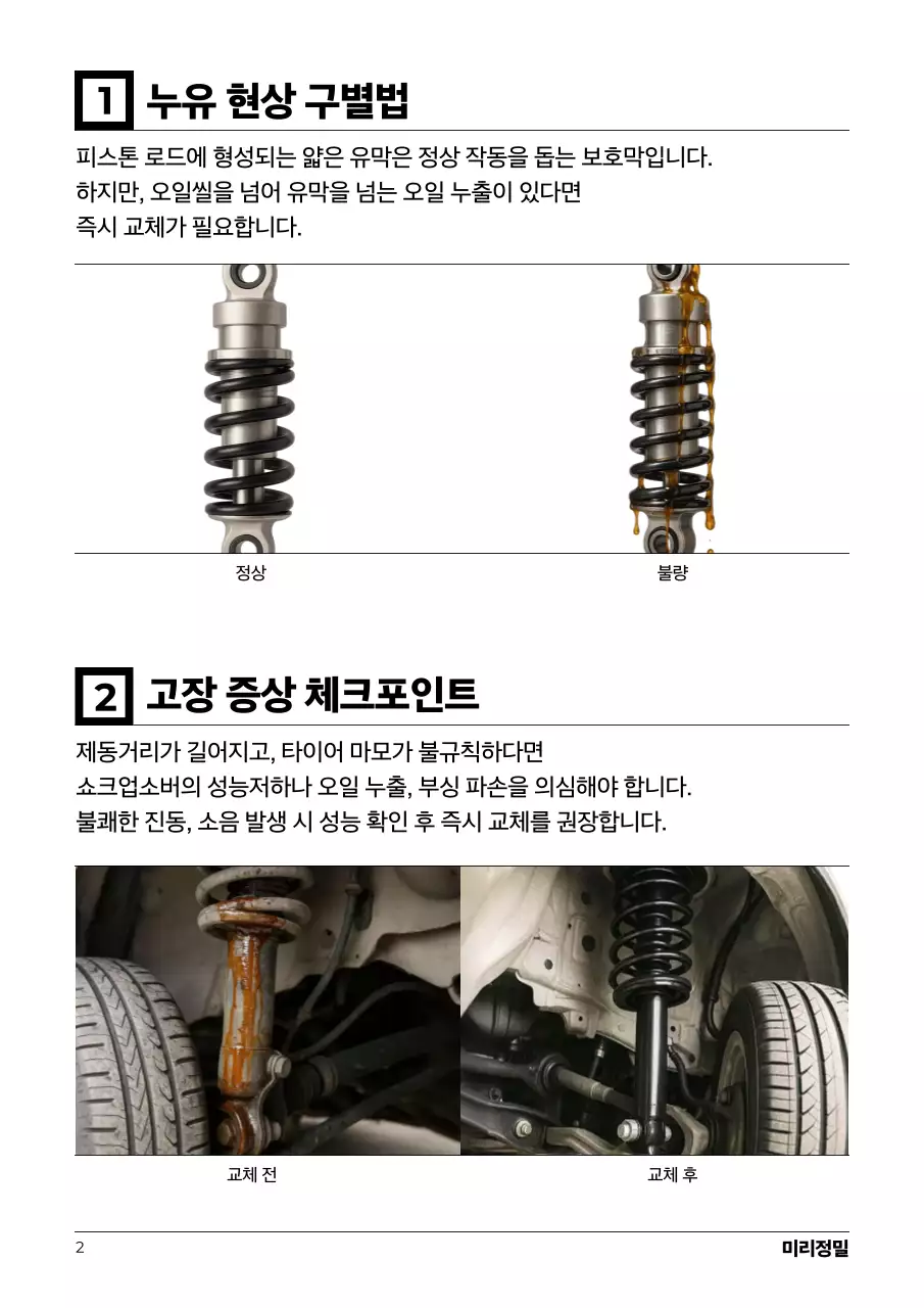 검정 모던 자동차 진단서