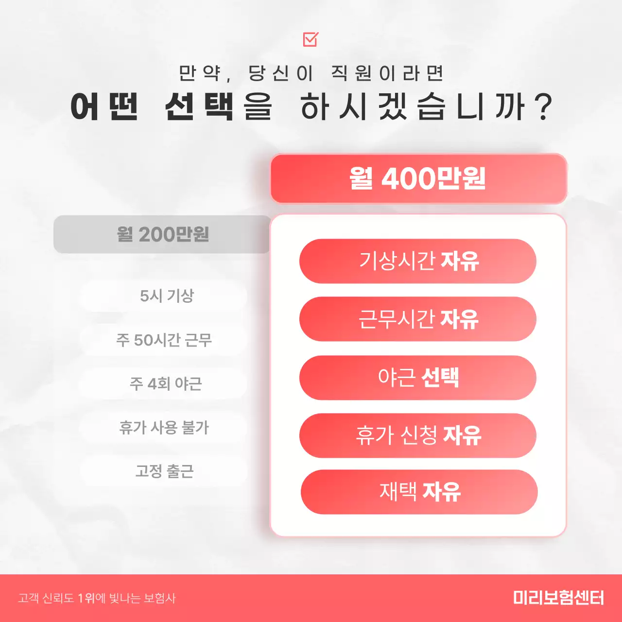 빨강 모던 직장인 선택 광고