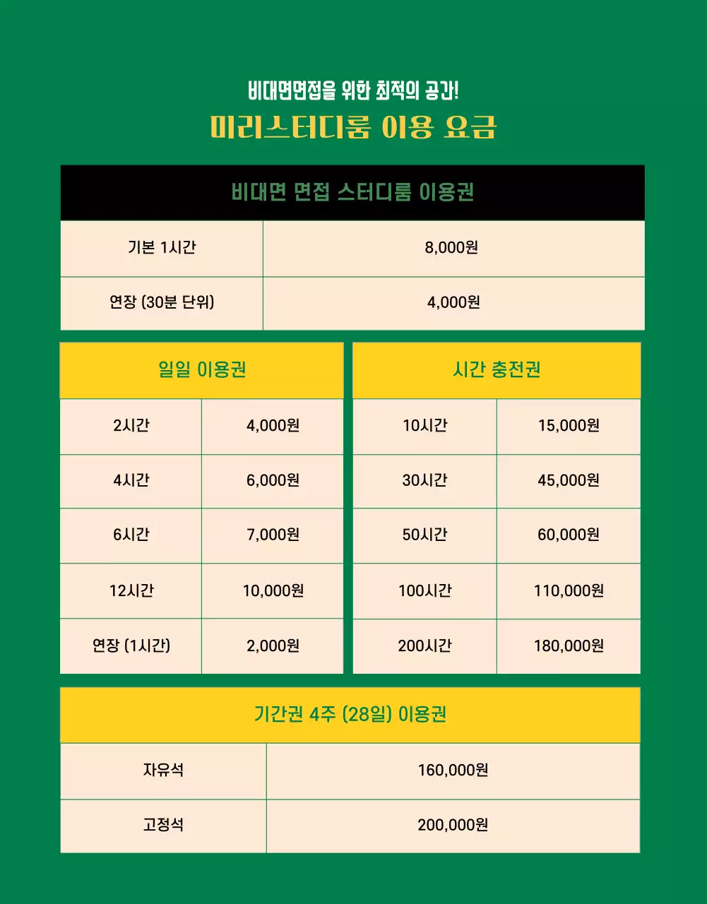 초록 모던 비대면면접 이벤트