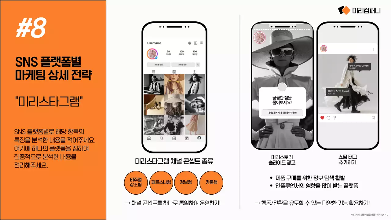주황 모던 소셜미디어 마케팅 전략 안내