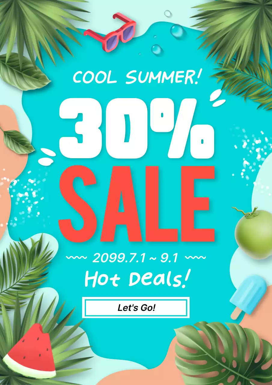 하늘색 트렌드 여름 세일 행사